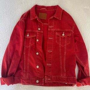 ZARA: RED DENIM JACKET